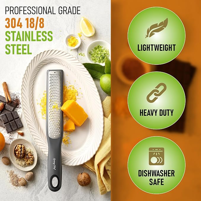 Spring Chef Premium Gray Lemon Zester Grater - Image 3
