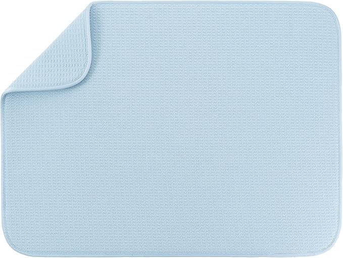 S&T INC. Dish Drying Mat XL, 18” x 24”, Absorbent Microfiber Kitchen Counter Mat by STINC