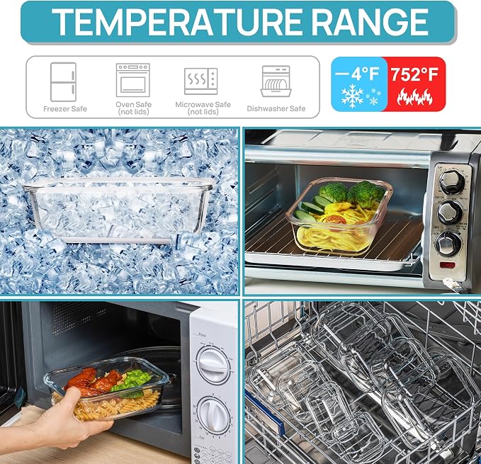 Vtopmart 8 Pack Glass Food Storage Containers - Image 3