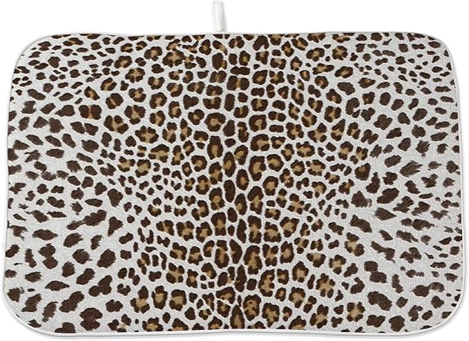 Brown Leopard Print Drying Mat 18x24 Inches by OFIRD
