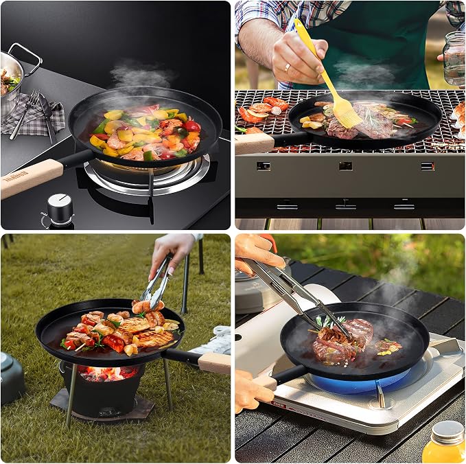 bodkar Frying Pan Skillet 8-inch Flat Griddle Pan, Lightweight Small Grill Pan - Image 3