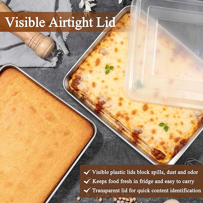 LIANYU 2 Pack Stainless Steel Baking Pan - Image 3