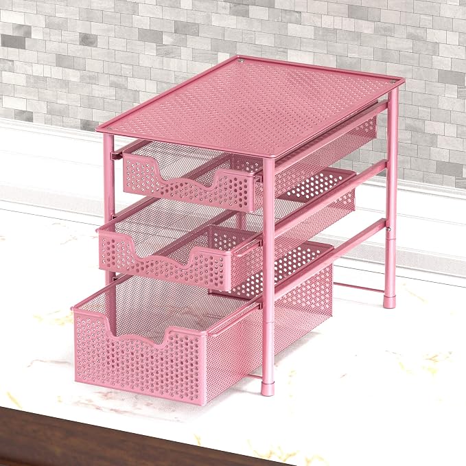 Simple Houseware Stackable 3 Tier Sliding Basket Organizer Drawer - Image 7