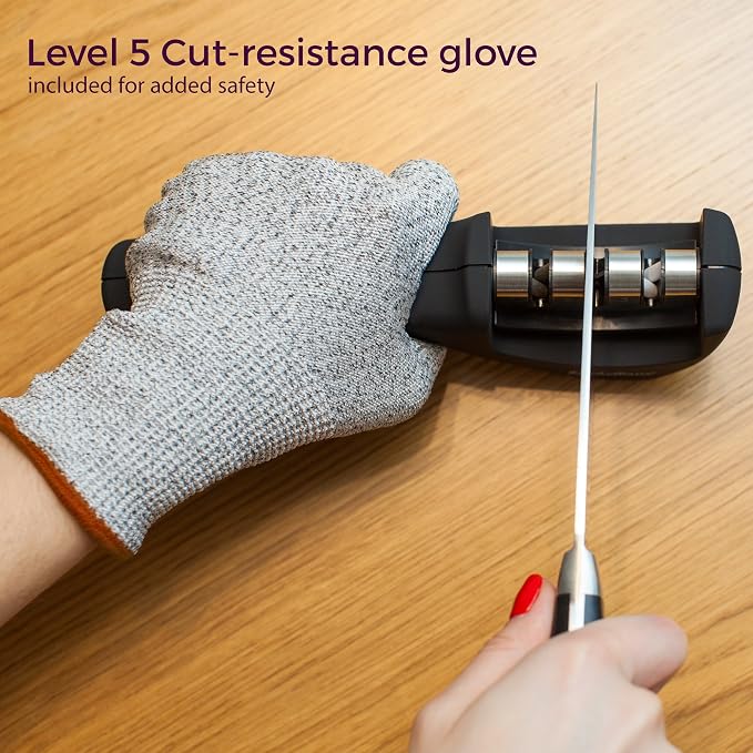 4-in-1 Kitchen Knife Accessories: 3-Stage Knife Sharpener Helps Repair - Image 6