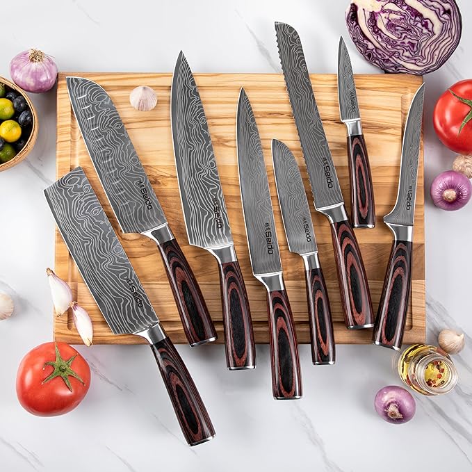 Seido Knives Master Chef Knife Set, 8-Piece Kitchen Knife Set, High-Carbon - Image 3