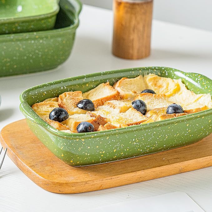 Ceramic Baking Dishes for Oven, Heavy Duty Bakeware Dish Set of 3, Rectangular - Image 6