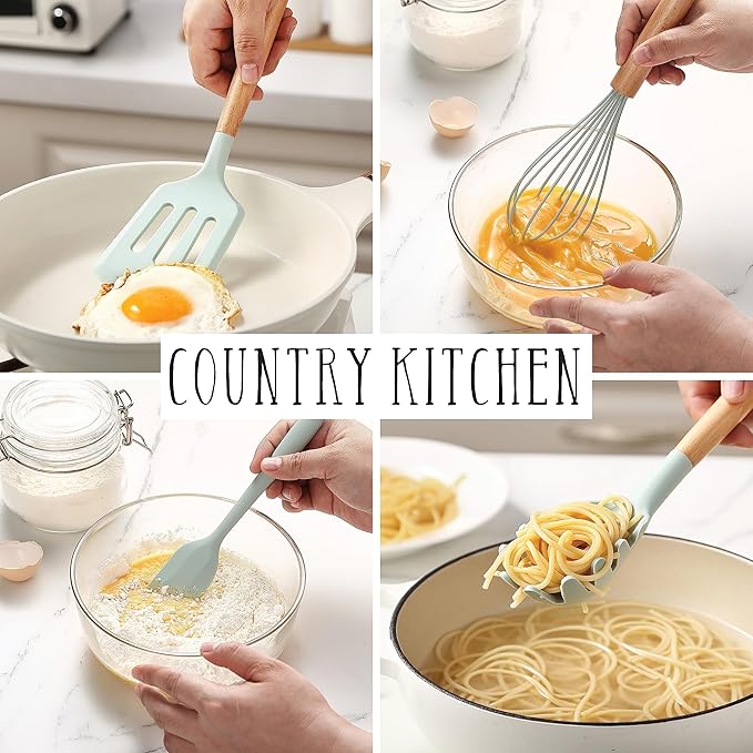 Country Kitchen Non Stick Silicone Utensil Set - Image 3