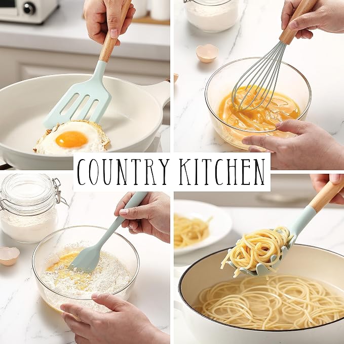 Country Kitchen Non Stick Silicone Utensil Set - Image 4