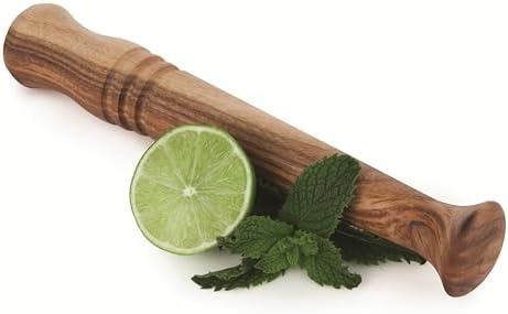Twine Acacia Wood Mojito Muddler for Cocktails with Jute Storage