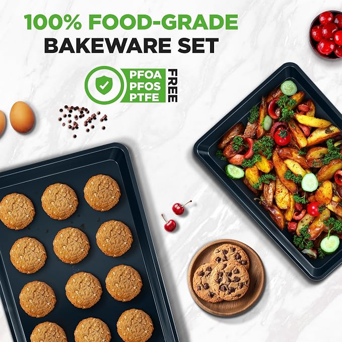 NutriChef 2-Piece Baking Sheet Non Stick - Image 5