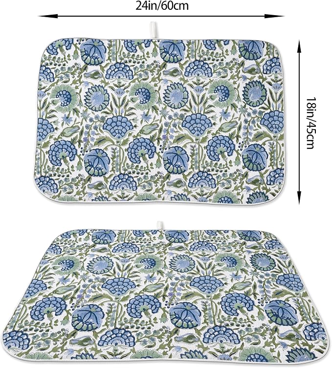 Floral Dish Drying Mat 18x24 Inches - Image 2
