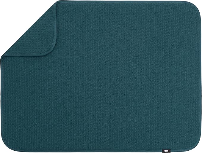 S&T INC. Dish Drying Mat XL, 18” x 24”, Absorbent Microfiber Kitchen Counter Mat by STINC