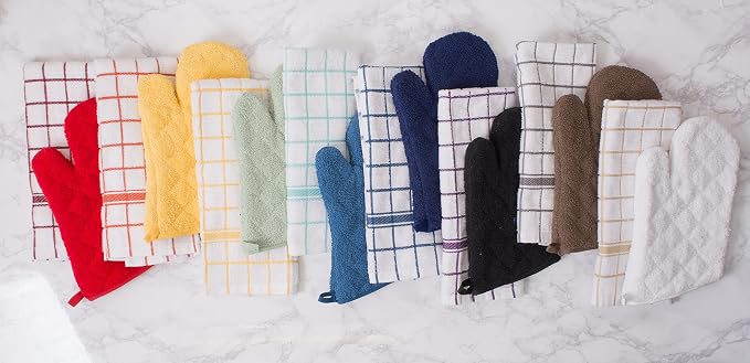 DII Basic Terry Collection 100% Cotton Quilted, Oven Mitt, 2 Piece - Image 4