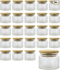 4 oz Mini Glass Jars with Airtight Bamboo Lids 24 pack, Decorative Small Food by LINGSHINE
