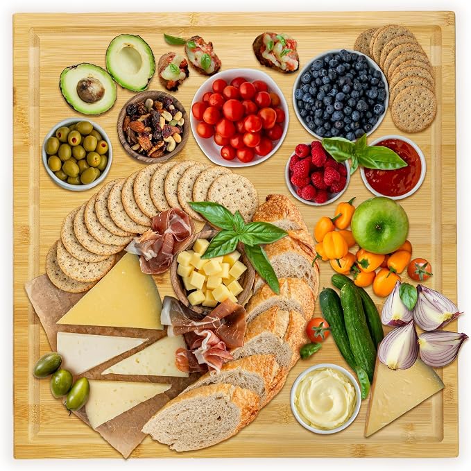 Utoplike Bamboo Cutting Board 20 x 20 inch, Large Wood Chopping Board - Image 8