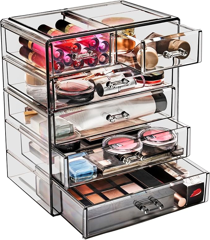 Sorbus Acrylic Makeup Organizer Set, 6-Drawer Vanity & Countertop Cosmetic - Image 8