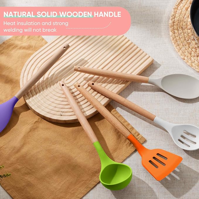 Herogo 5-Piece Cooking Utensils Set, Silicone Kitchen Utensils Set - Image 8