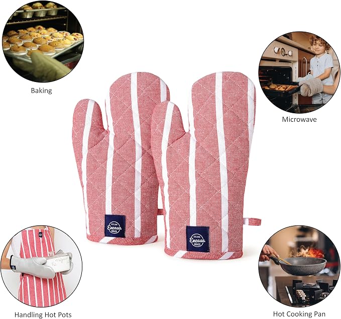 Encasa XO Long 12"x7" Oven Microwave Hand Gloves Mitts - Image 6