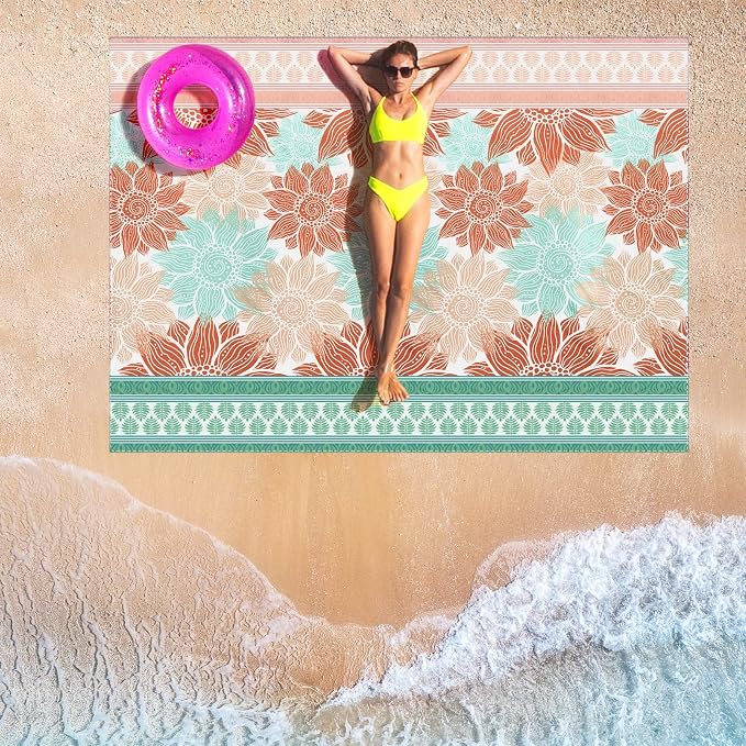 HIHOHO Beach Blanket Waterproof Sandproof Extra Large Beach Mat 79" X - Image 6