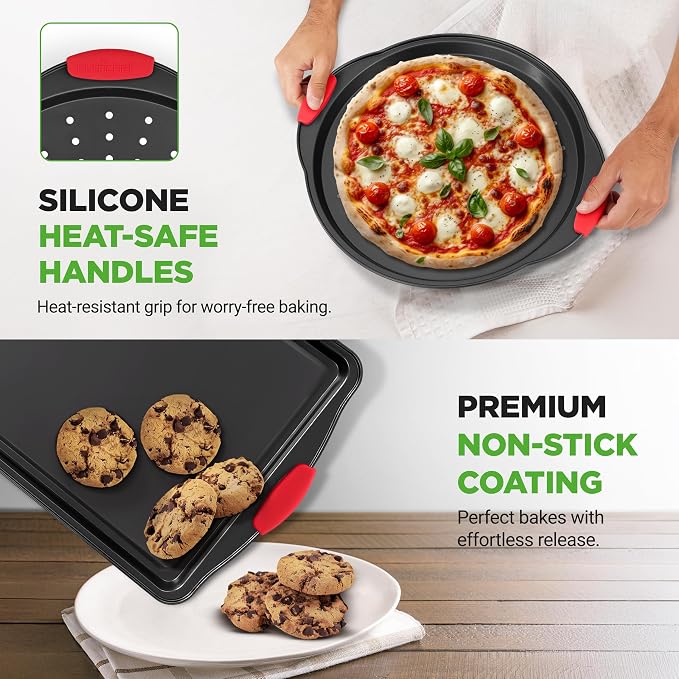 NutriChef Non-Stick Kitchen Oven Baking Pans-Deluxe & Stylish Nonstick Gray - Image 6