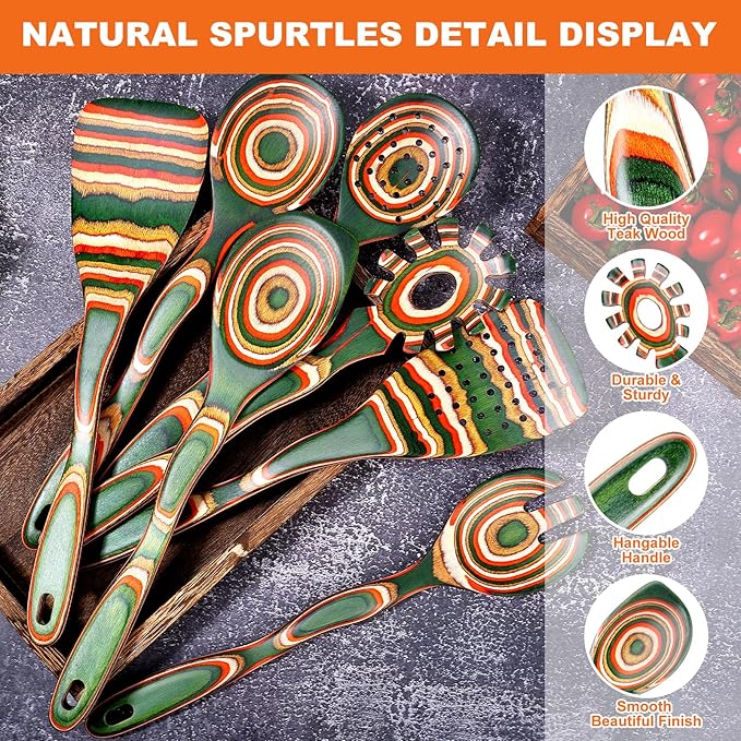 7Pcs Pakkawood Kitchen Utensils Set - Image 3