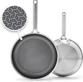 GreenPan Hybrid 9.5” & 11” Nonstick Stainless Steel Frying Pan Set, APEX by GreenPan