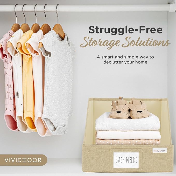VIVIDECOR Open Front Closet Storage Bins 12x12x10 – Trapezoid Shelf Organizer - Image 7