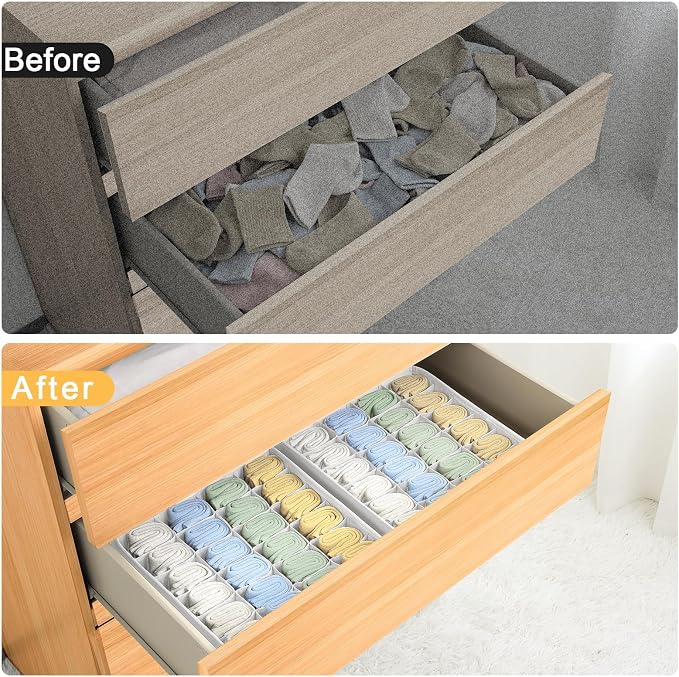 Joyoldelf Sock Organizer Drawer Organizer - Image 6