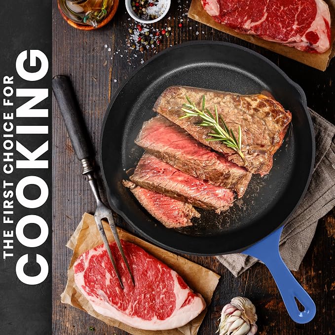 Utopia Kitchen Cast iron Skillets 3 Piece Set, Chefs Pan, Pre Seasoned Cast - Image 6