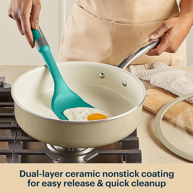Pyrex 10.8-Inch Deep Fry Pan Ceramic Cookware - Image 4