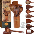 9 Piece Premium Teak Wooden Cooking Utensils Set- Spoons and Spatulas by Unknown