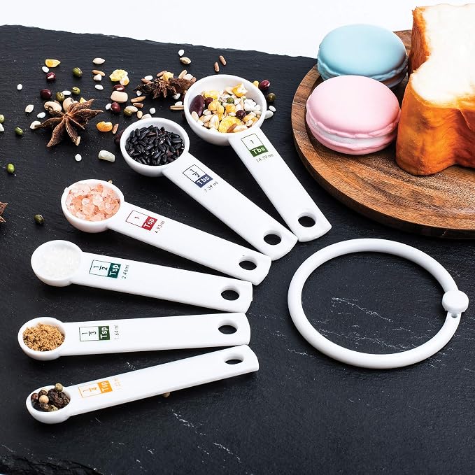 Fox Run 6-Piece Plastic Measuring Spoon Set White, 1.6 x 9 x 3 inches - Image 2