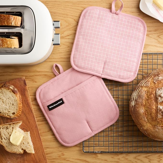 KITCHENAID Gourmet Series Gridlines Pot Holders 2-Pack Set, Heat Resistant up - Image 2