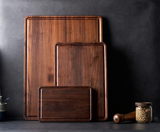 AZRHOM Small Walnut Wood Cutting Board - Image 8