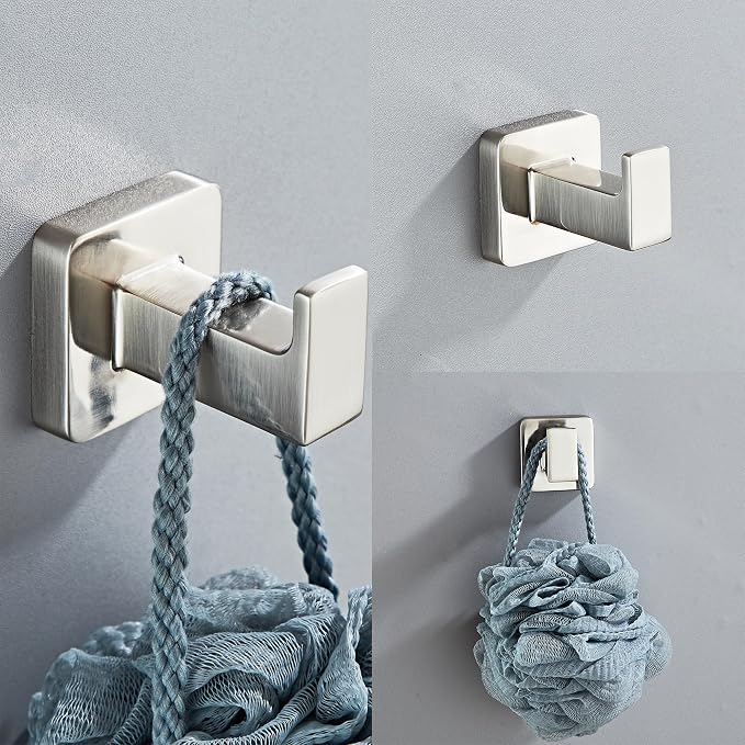 Brushed Nickel Bathroom Hardware Set 4 Pieces, Towel Bar Set Stainless Steel - Image 5