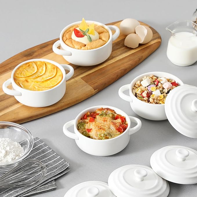 MALACASA Mini Cocotte Set - 14 OZ Small Casserole Dishes - Image 6