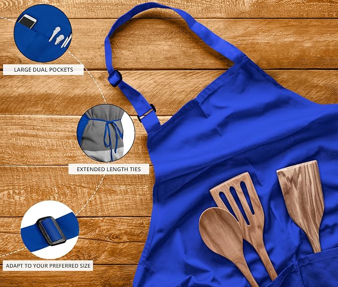 Utopia Kitchen 10 Pack Bib Apron Adjustable - Image 3