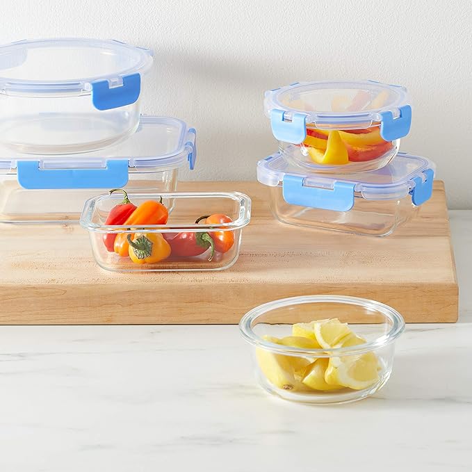 Amazon Basics Glass Food Storage Containers, Leak Proof, Oven Safe, Stain - Image 5