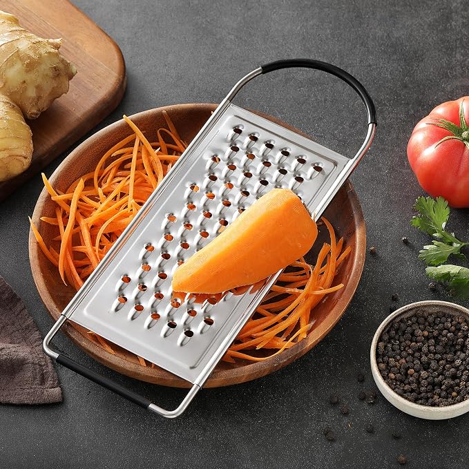Cheese Grater Handheld, HIA Flat Coarse Stainless Steel Graters - Image 7