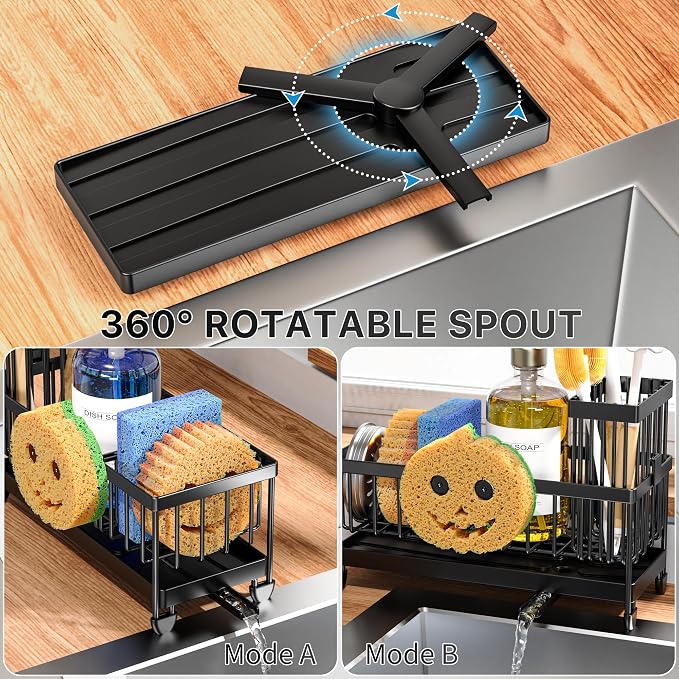 Cisily Sponge Holder for Kitchen Sink, Sink Caddy Organizer - Image 2
