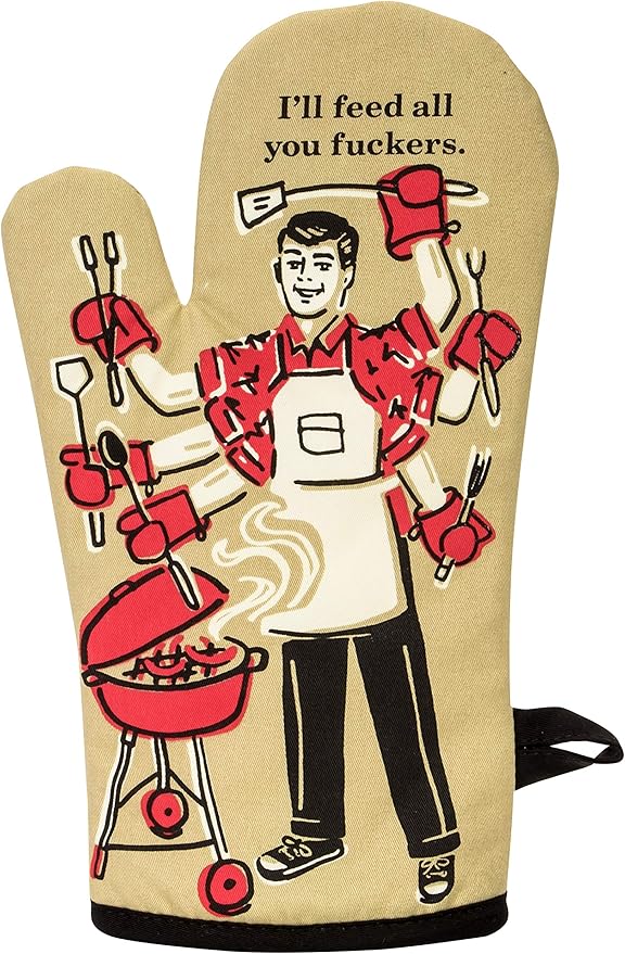 Blue Q I'll Feed All You F*ers Funny & Cute Oven Mitts, Home Kitchen Gifts by BlueQ