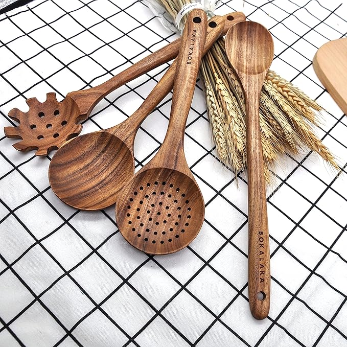 11 Pcs Wooden Kitchen Utensils Set - Image 4