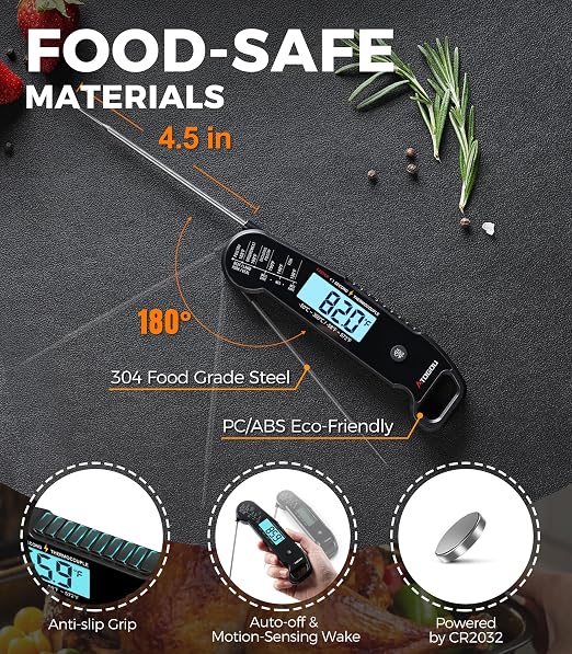 Atogou Meat Thermometer, Professional Food Thermometer, <1 Sec Instant Read - Image 8