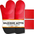 Homwe Silicone Oven Mitts and Potholders Heavy Duty Cooking Gloves, Kitchen by HOMWE