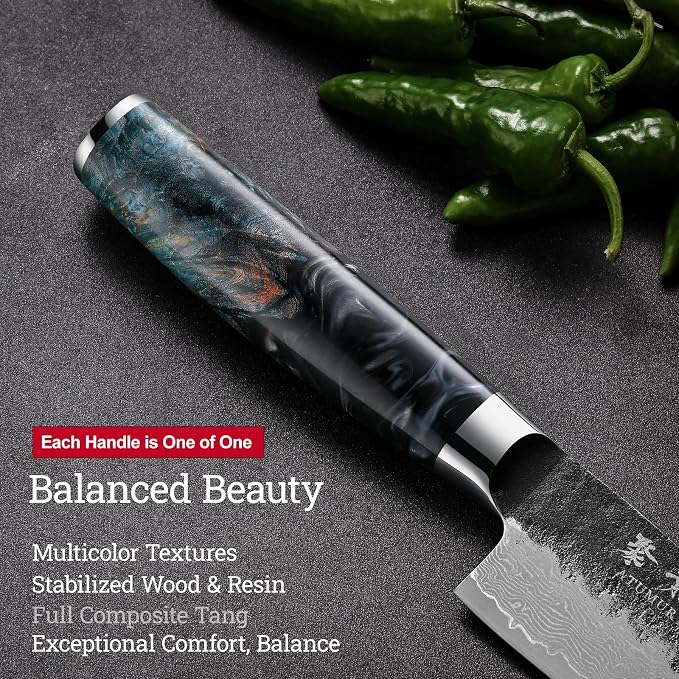 Japanese Chef Knife 8'', Hand Forged 67-Layer Damascus VG10 Core Kitchen Knife - Image 5