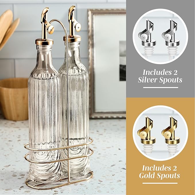 COOK WITH COLOR Glass Olive Oil Bottle Dispenser - Image 4