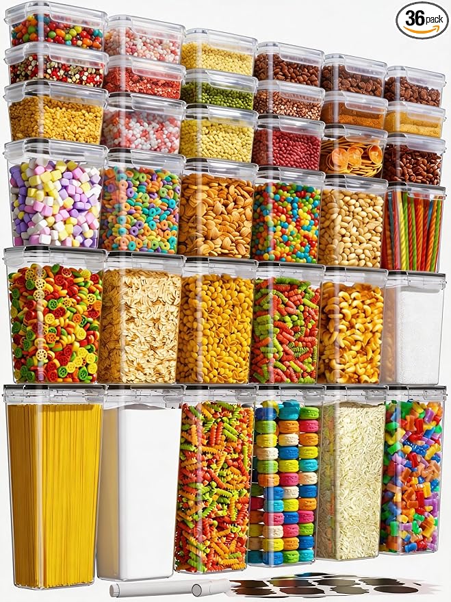 KEMETHY 36 PCS Airtight Food Storage Containers by KEMETHYFocusesonCreatingEfficientStorageProductswithQualityMaterials