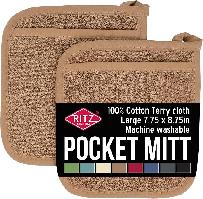 RITZ Terry Pocket Mitt & Hot Pad: Unparalleled Heat Resistant, Durable 100% by Ritz+Foodservice