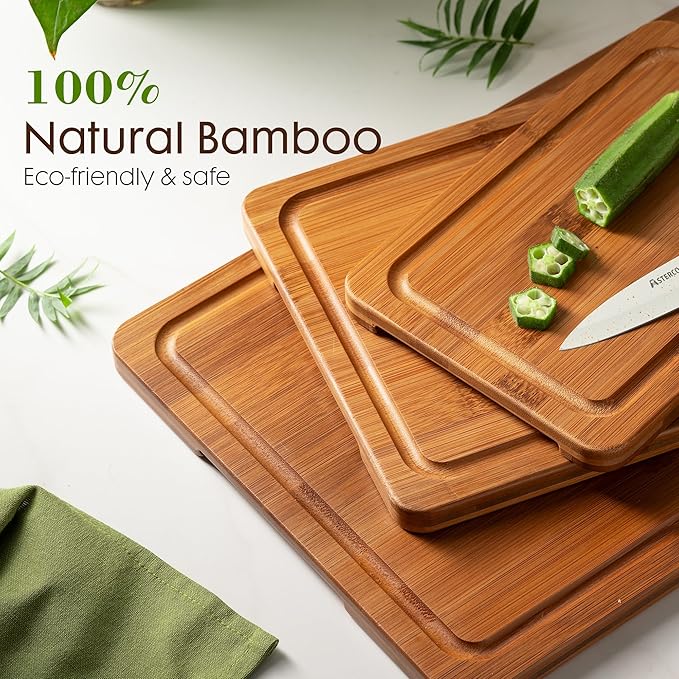 Astercook Deep-Carbonized Bamboo Cutting Boards - Image 4