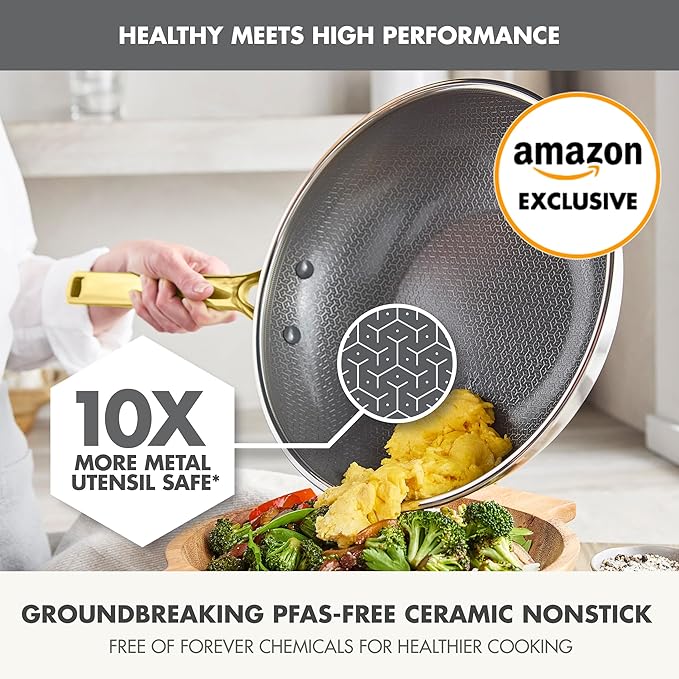 GreenPan Hybrid 11” Nonstick Stainless Steel Wok Pan, APEX Tri-Ply Thermobond - Image 2